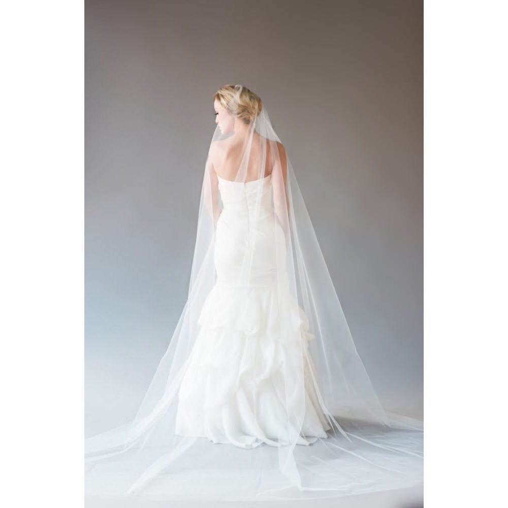 Cathedral Length Mantilla Style Veil - Light Ivory